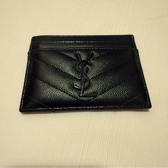 Saint Laurent Black Chevron Card Holder - Picture 3 of 7